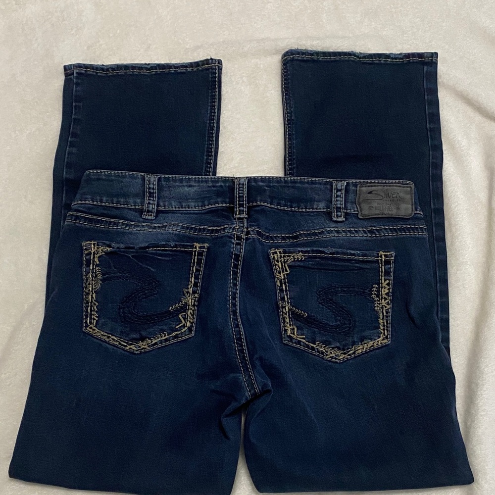 Silver Jeans Elyse Mid Dark Blue Slim Boot Cut Women's Jeans